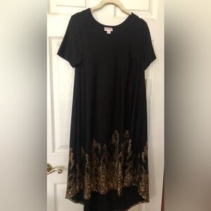 LuLaRoe Black Dress with Gold Accents